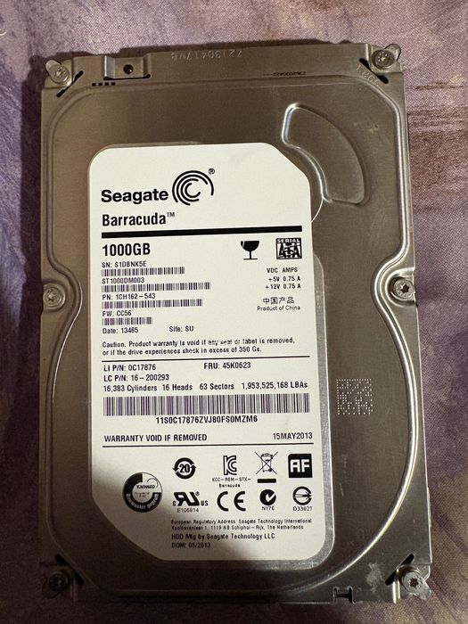 HDD Seagate Barracuda 1TB, 7200 RPM - Stare Perfectă