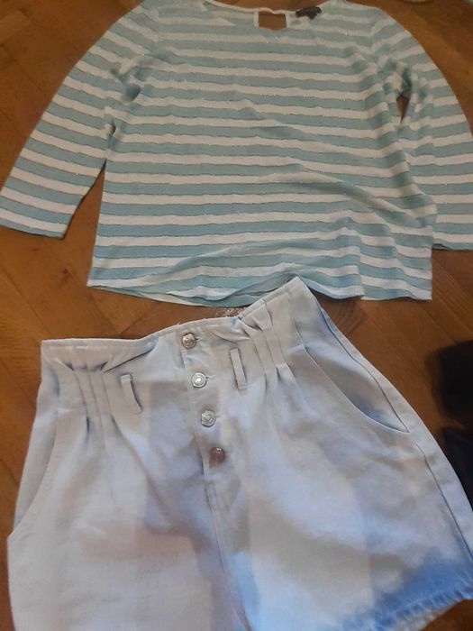 Pantaloni scurți Zara si bluza Massimo Dutti mărime S