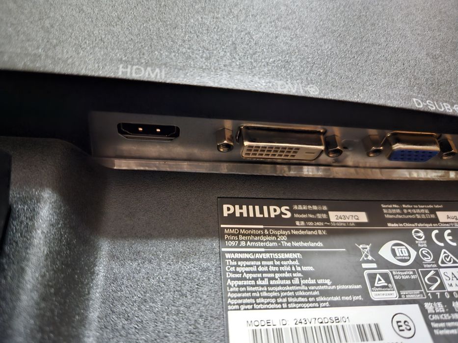 Monitor Philips 243V7QDSB/01 panel IPS 24 Inchi, full hd, 75hz, Vesa 100x100