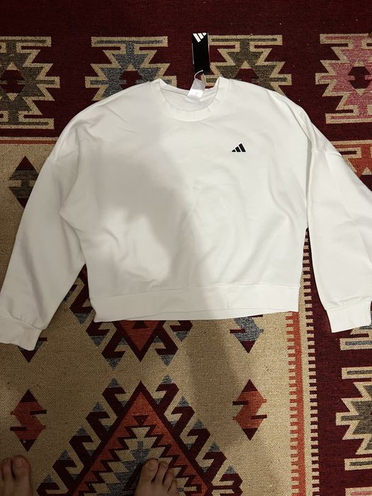 Женская Укороченый свитшот Adidas | белый | М