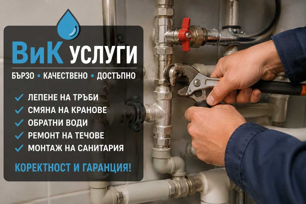 Водопроводчик – Ремонти на тръби, кранове и обратни води