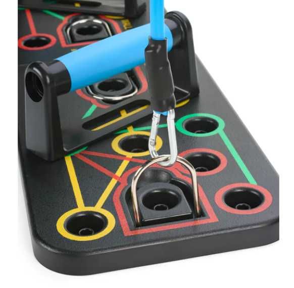 Многофункционален уред /дъска за лицеви опори с ластици