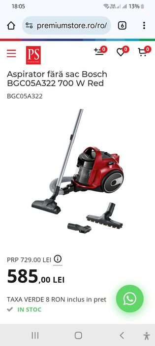 Aspirator bosch fără sac