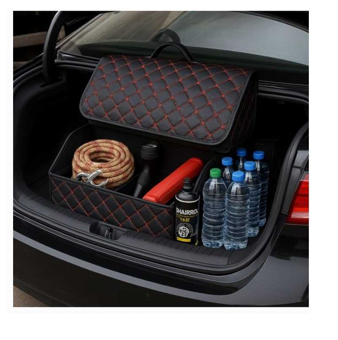 Луксозен кожен органайзер Mercado Trade, Сгъваем, С червен шев