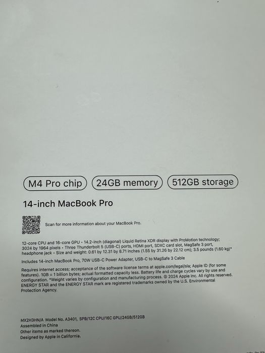 Macbook Pro M4 24/512