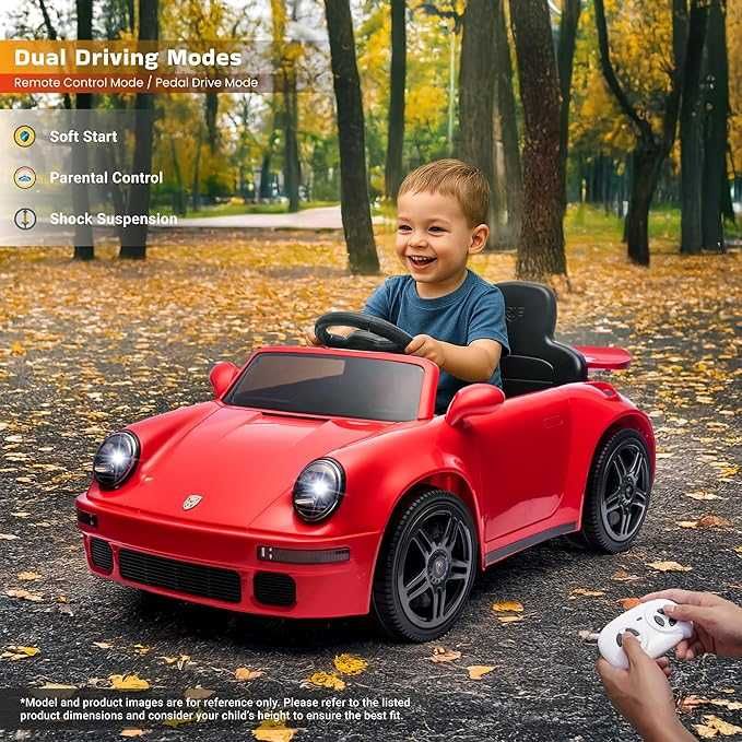 Masinuta electrica pentru copii Porsche RUF CTR Roz telecomanda,90w