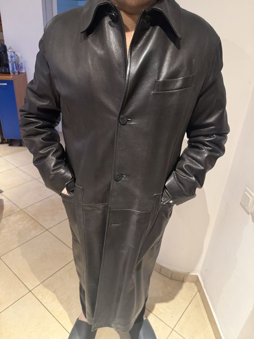 Haina lunga piele naturala Gianfranco Ferre, masura 56, stare perfecta