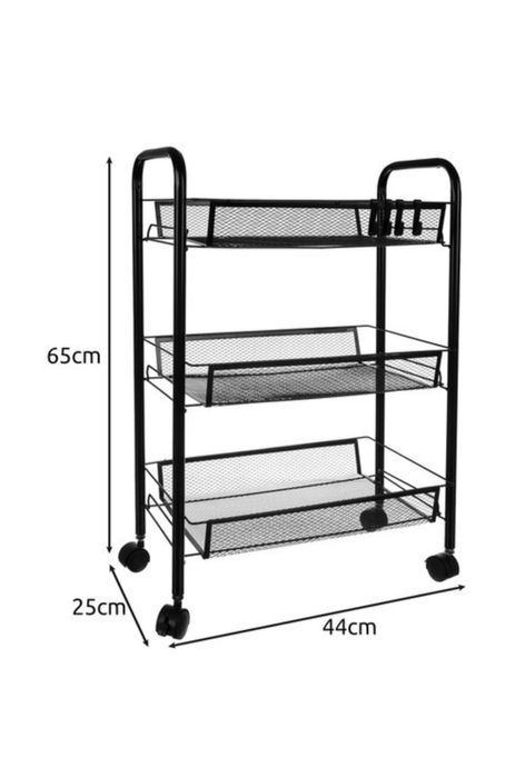 Raft mobil pentru bucatarie, baie, loft, roti rotative la 360°, etajer