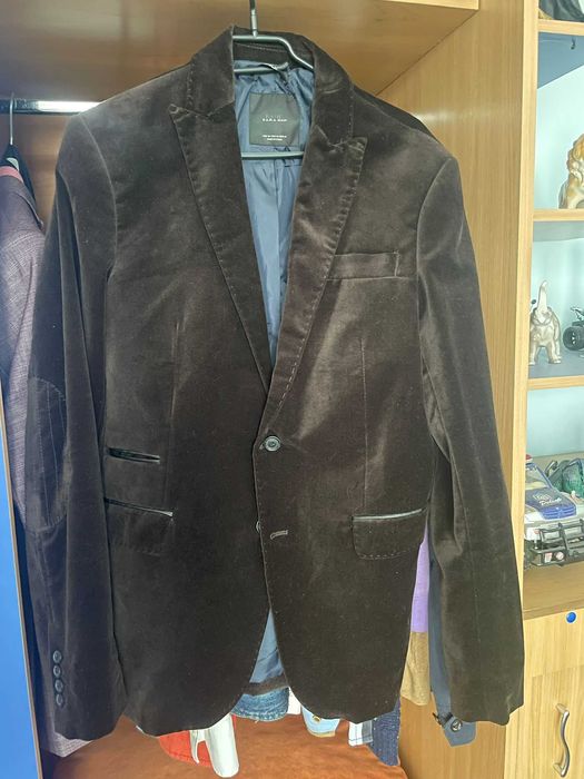 Sacou de costum Zara, maro, marimea M-L (170-180 cm, 70-78 kg)