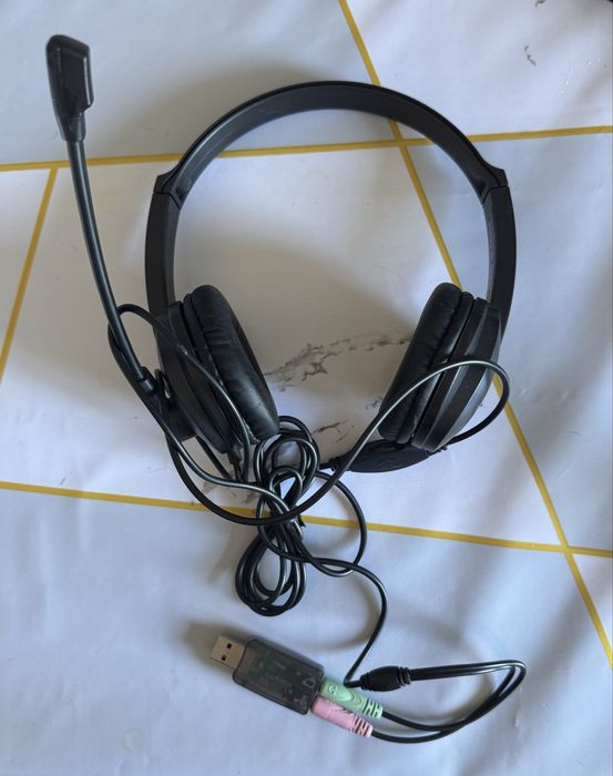 Игровые наушники, гарнитура Microlab с микрофоном + USB звуковая карта