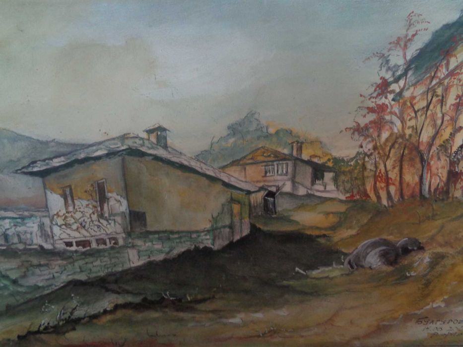 Продавам  Оригинална картина "Пейзаж от с. Стефаново" – худ. Булгуров (2009 г.)