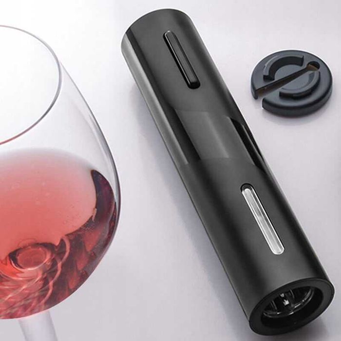 Комплект 4 в 1 електрически тирбушон за вино, нож, тапа, накрайник