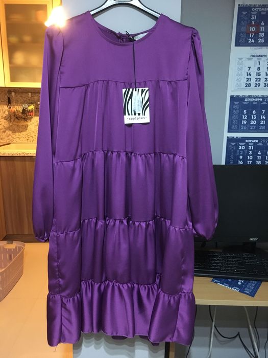 Нова парти рокля от сатен р.140-160см.