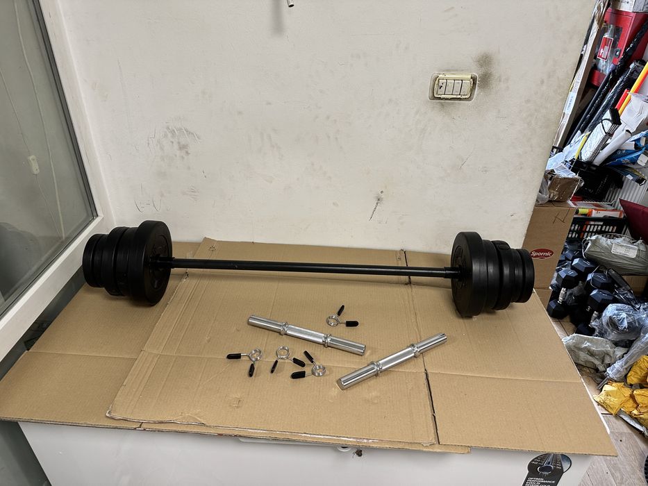 Pachet sala, gantere+haltera reglabile greutate 32 kg, noi,Germany