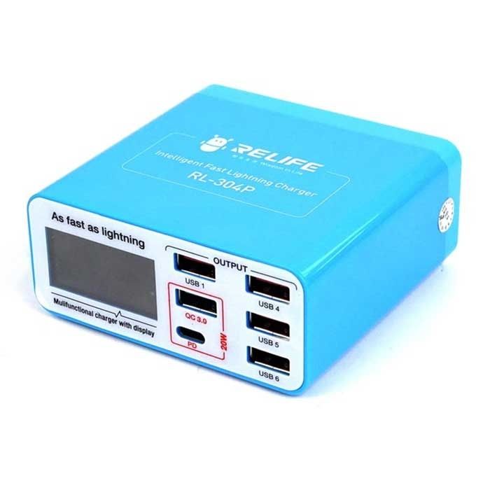 Зарядное устройство Relife RL-304P, 5 USB, 1 Type-C, 40W.
