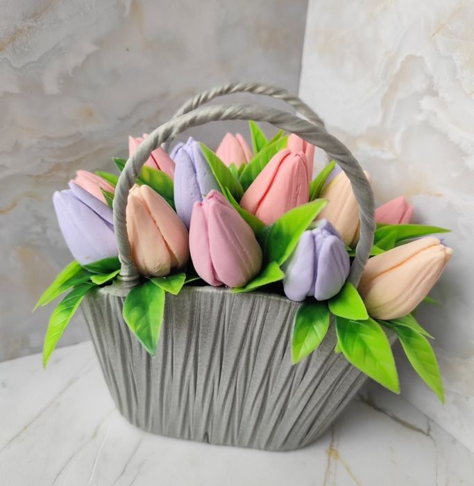 Мыльный букет из тюльпанов