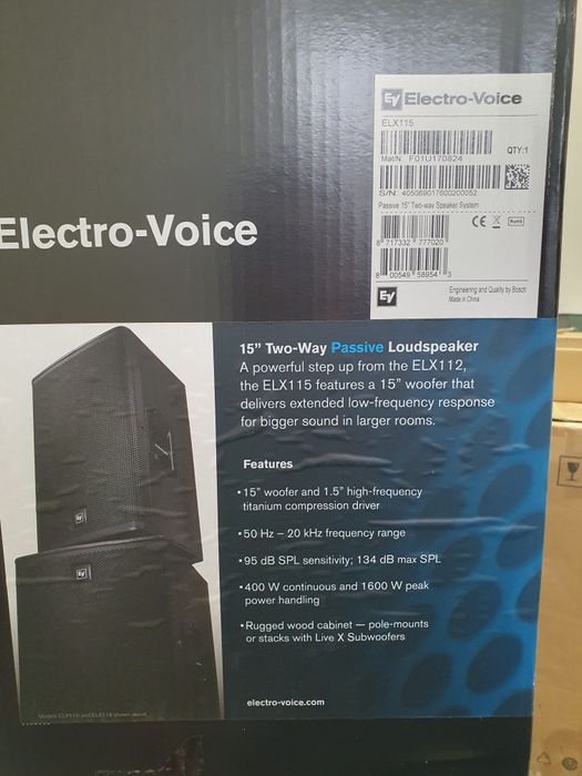 Electro Voice ELX 115 + Stație putere EP2000