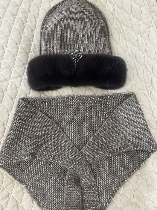 Продам норковую шапку с шарфов