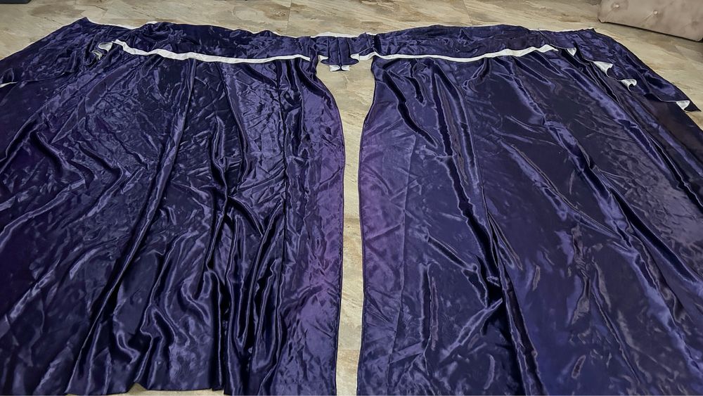 Draperii , culoare - potocaliu , mov , bordo , argintiu & negru