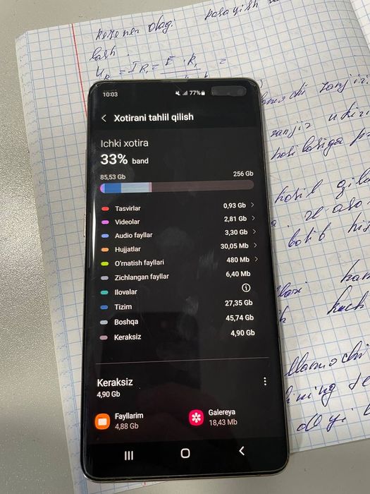 Galaxy s10+ 256 holati ideal