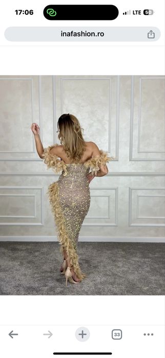 Rochie cu pene si paiete