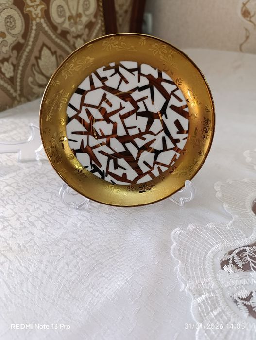 Чайный сервиз кофейный набор золотой мрамор