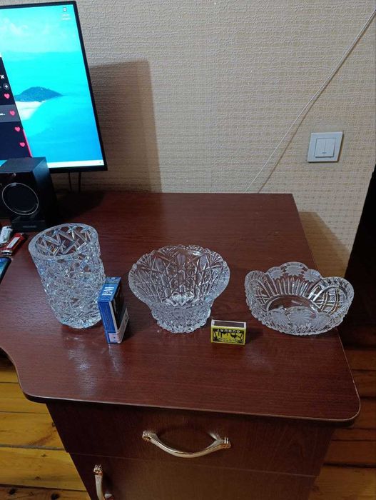 Ваза. Конфетница. Салатница. Хрусталь.