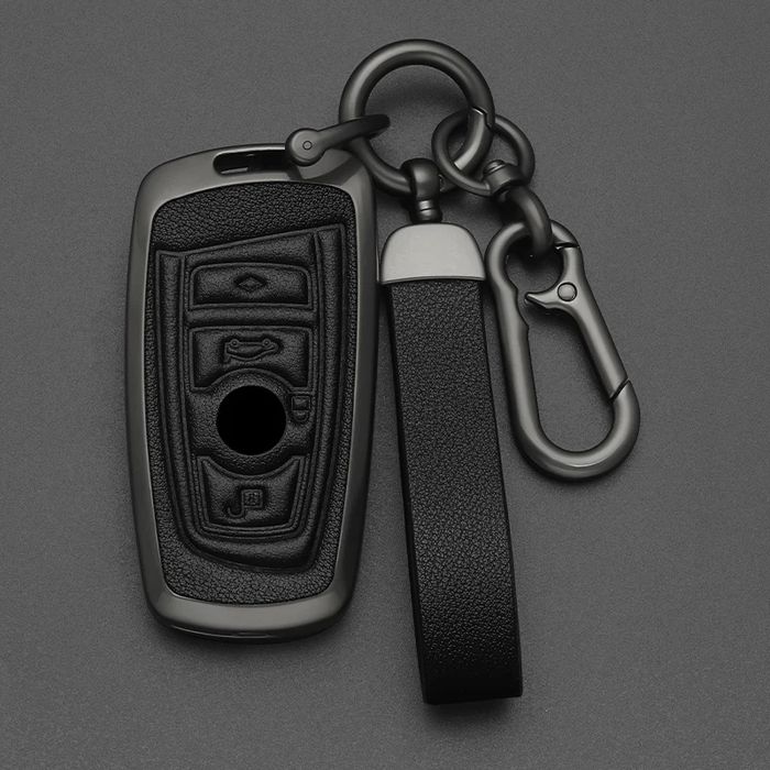 Черен кожен калъф за ключ BMW/БМВ F10 F20 F30 F80 X3 F25 F26 X4Серии 1