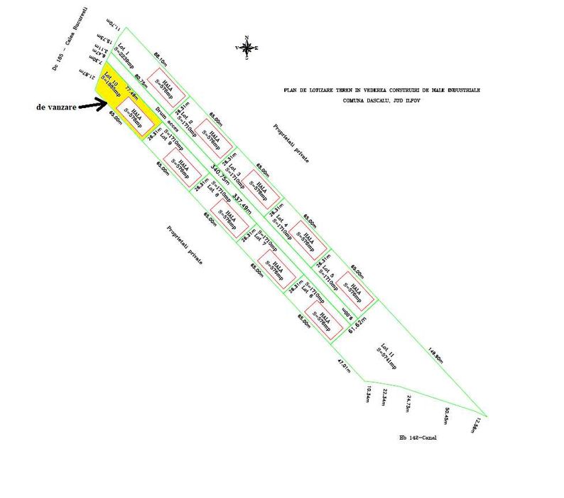Teren intravilan 2000 mp  Dascălu (Ilfov), deschidere27 metri la DJ200