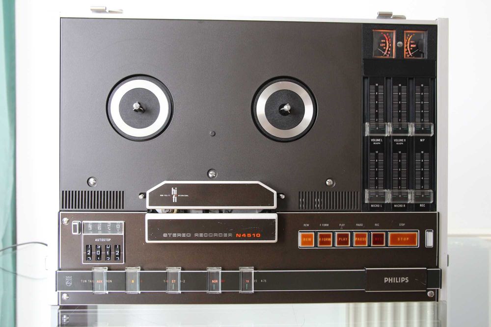 Magnetofon deck 3 capete Philips N4510 complet revizuit, fabricat in Austria 1973