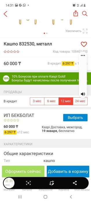 Кашпо для зала и других комнаты