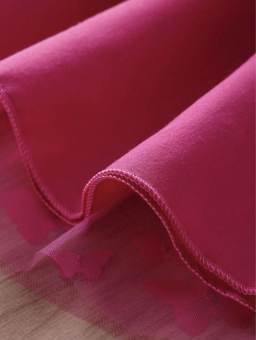 Вълшебна рокличка за бебе с 3D пеперуди в циклама/фуксия 12-18М