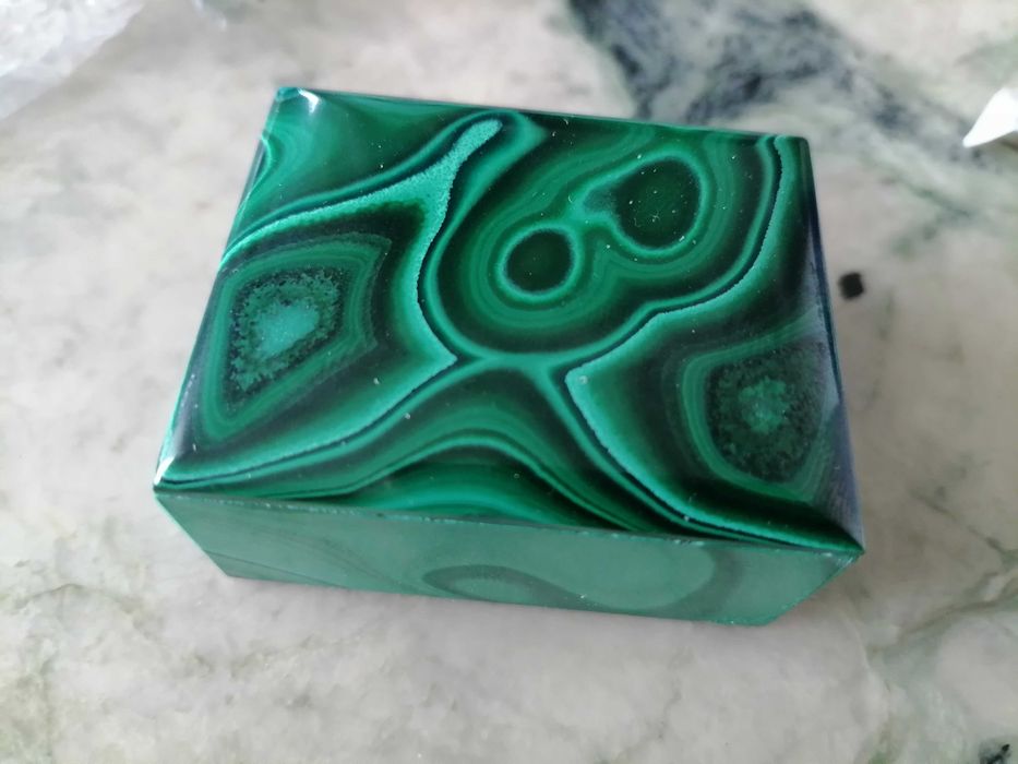 Cutiuta malachit natural pentru bijuterii