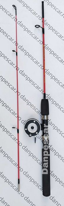 Set 4 lansete HAKUYO 1,20M fibra plina cu 4 mulinete pescuit la copca