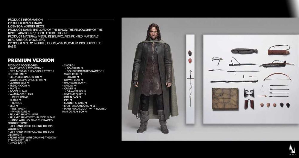 INART Aragorn 1/6 Premium Version Lord of the Rings