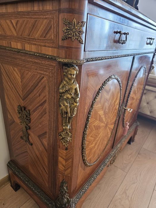 Comoda Art Noveau , blat marmura , bronz masiv