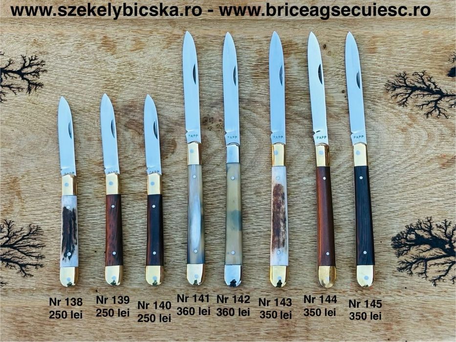 Briceag unguresc, briceagul lucrat manual, vanatoresc, traditional