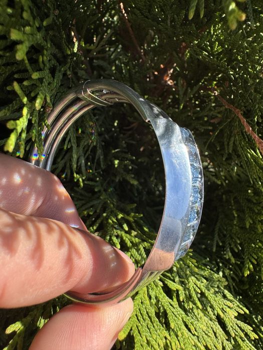 Bratara Art Deco din argint si acvamarine