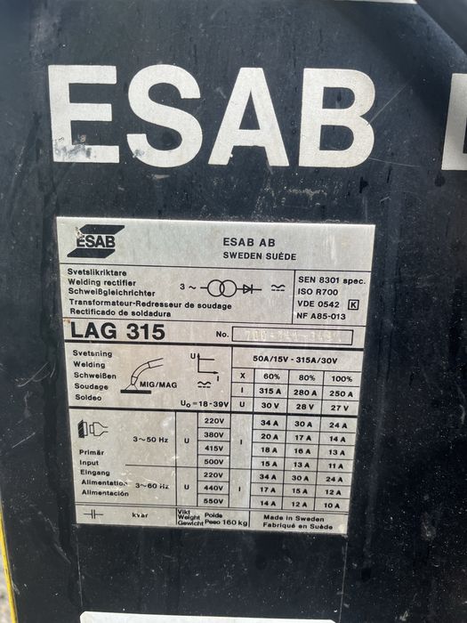 Телоподаващо ESAB LAG 315 Трифазно