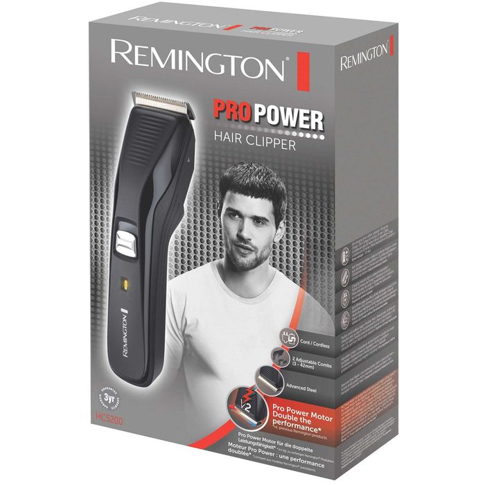 Aparat de tuns Parul & Barba Remington HC5200, LED, Lame otel, 3-42 mm, Acumulator, Negru - Remington