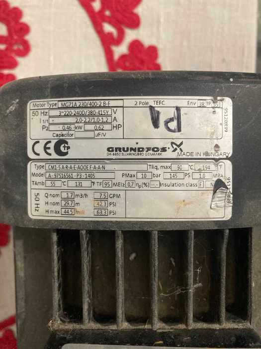 Pompă centrifugală multietajată Grundfos CM 1-5 (Inox/Fontă)