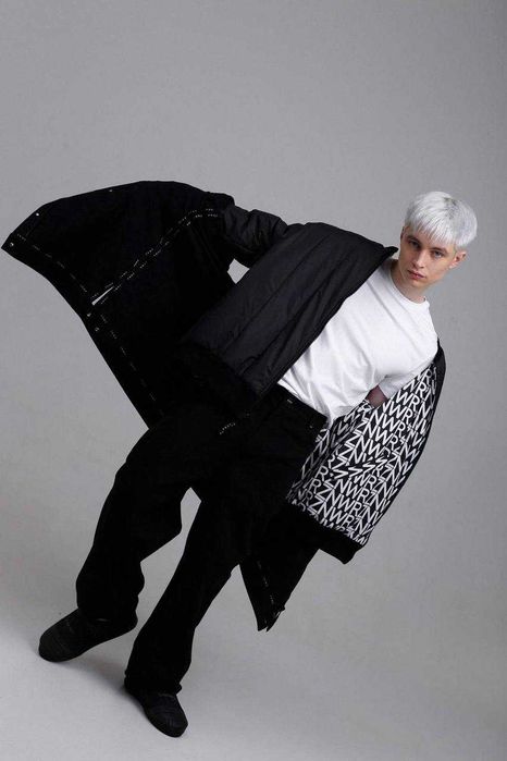 Пуховик мужской 2в1 бренд ZNWR черная куртка оверсайз