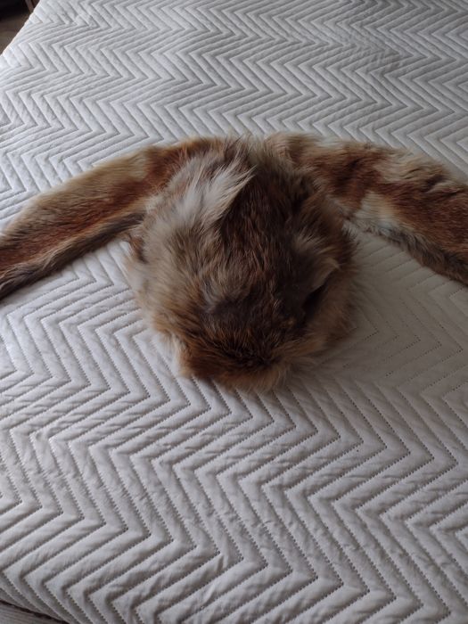 Зимен комплект ,шапка и яка от естествен косъм.