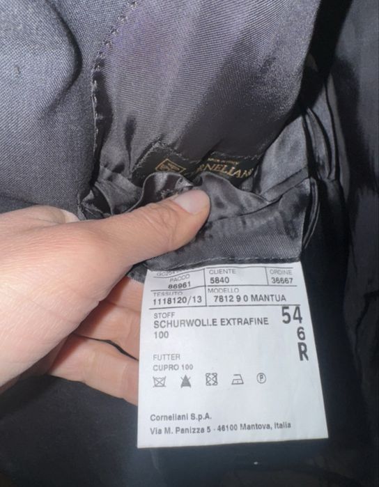 Sacou bărbătesc gri Corneliani din lână extrafină– mărimea 54