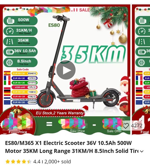 Trotineta noua sigilata 35 km pe h la activare aplicatie 849ron