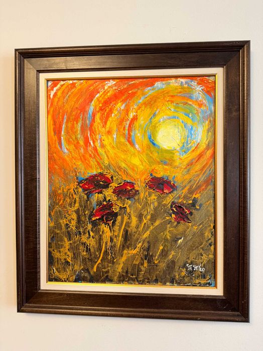 Картина Макове, масло, Петър Петров