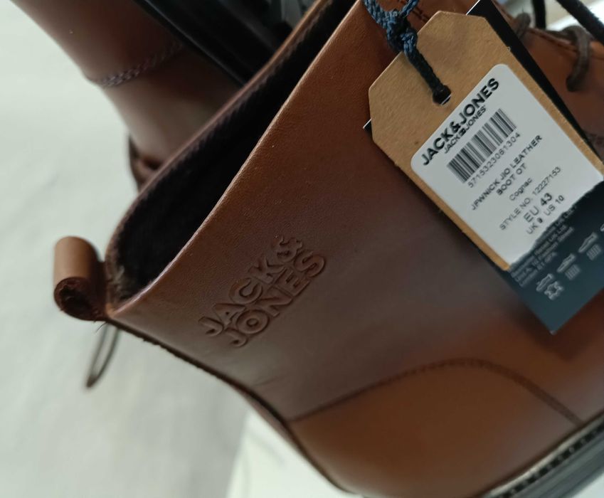 Ghete lace up cap toe 40 41 42 43 44 45 46 Jack & Jones NOI piele nat