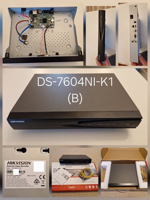 NVR Hikvision 4 Canale IP DS-7604NI-K1 (B) 4K DVR HD FullHD 1080p 8MP