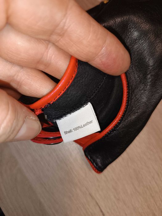 Перчатки осенние кожаные размер 6