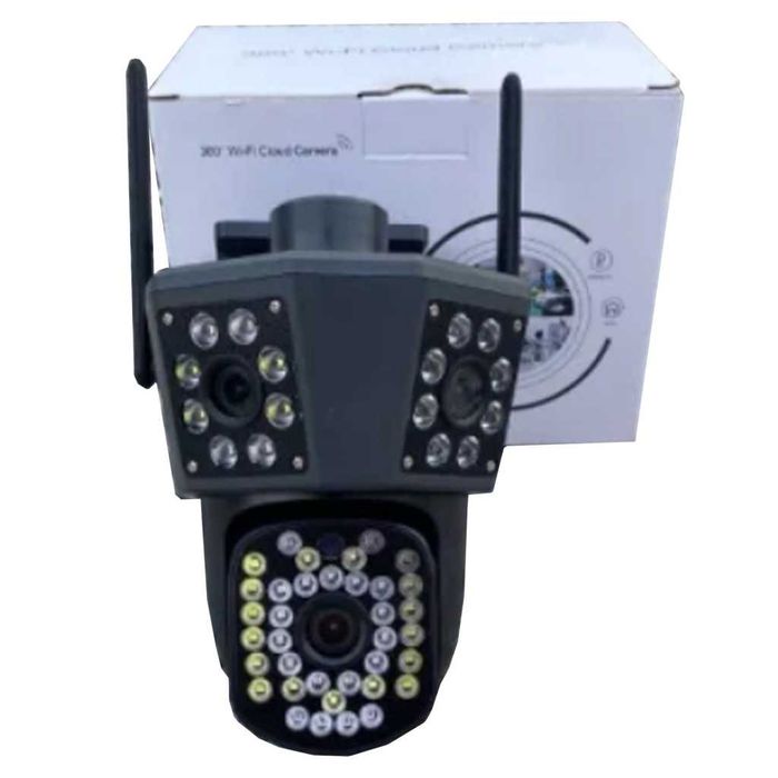 Тройна камера за наблюдение, работи с WiFi, 9 MP,Ultra HD